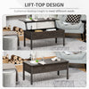 39" Modern Lift Top Coffee Table Desk With Hidden Storage Compartment for Living Room, Light Grey Woodgrain