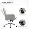 Modern Mid-Back Tufted Linen Fabric Home Office Task Chair with Arms, Swivel Adjustable - Light Grey