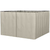 10' x 10' Universal Gazebo Sidewall Set with 4 Panel, 40 Hook/C-Ring Included for Pergolas & Cabanas, Beige
