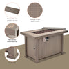 42" 50 000 BTU Outdoor Patio Backyard Gas Fire Pit Table with Beautiful Slate Tabletop & Wicker Design