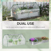 Galvanized Raised Garden Bed with Mini Greenhouse Cover, Outdoor Metal Planter Box with 2 Roll-Up Windows for Growing Flowers, Fruits, Vegetables, and Herbs, 73" x 38" x 36", Clear