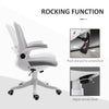 Linen-Touch Fabric Office Desk Chair Swivel Task Chair with Adjustable Lumbar Support, Height and Flip-up Padded Arms, Grey