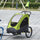 3 In1 Foldable Child Bike Trailer Baby Trailer Transport Buggy Carrier with Shock Absorber System Rubber Tires- Green & Grey