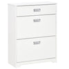 3-Drawer Shoe Cabinet Modern Storage Rack with 2 Flip Doors Adjustable Shelf Freestanding Organizer for Hallway Holds 16 Pairs Shoe White