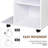 Printer Table Desk  Rolling Cart Stand with Wheels  Adjustable Shelf  Drawer and CPU Stand  White