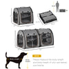 Cat Carrier 39" Portable Soft-Sided Pet With Divider  Dual Compartment  Oxford Fabric  & Storage Bag  Grey