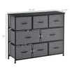 8-Drawer Dresser, 3-Tier Fabric Chest of Drawers, Storage Tower Organizer Unit with Steel Frame Wooden Top for Bedroom, Hallway, Dark Grey