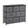 8-Drawer Dresser, 3-Tier Fabric Chest of Drawers, Storage Tower Organizer Unit with Steel Frame Wooden Top for Bedroom, Hallway, Dark Grey