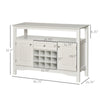 Modern Sideboard, Wooden Kitchen Buffet Cabinet with Drawer and 12-Bottle Wine Rack for Living Room, White