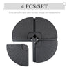 4 Pieces Round Patio Umbrella Base, Cantilever Offset Outdoor Umbrella Weights, 52 Liters Capacity Water or 112 lbs Capacity Sand Set, Black