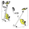 Yellow Foldable Upright Training Exercise Bike Indoor Stationary X Bike, Magnetic Resistance for Aerobic Exercise