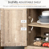 Farmhouse Sideboard, Wooden Accent Buffet Cabinet with Drawer and Adjustable Shelf for Kitchen, Oak