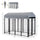 8' x 4' x 6' Large Dog Kennel Outdoor Steel Fence with UV-Resistant Oxford Cloth Roof & Secure Lock