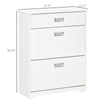 3-Drawer Shoe Cabinet Modern Storage Rack with 2 Flip Doors Adjustable Shelf Freestanding Organizer for Hallway Holds 16 Pairs Shoe White