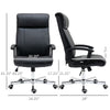 PU Leather Office Chair Desk Chair with 360 Degree Swivel Wheels Adjustable Height Tilt Function Black