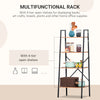 Vintage Ladder Book Shelf 4-Tier Storage Rack Accent Bathroom Living Room, Black/Vintage wood
