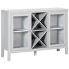Modern Sideboard Buffet with Wine Rack, Buffet Cabinet with 2 Door Cabinet, 2 Open Shelves and Countertop for Dining Room, Buffet Table, Grey