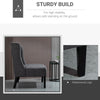 Grey Wingback Double Sofa Linen Fabric Upholstery Button Tufted Loveseat Loveseat Armless Modern Couch