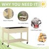 Raised Garden Bed Mobile Elevated Wood Planter Box w/ Lockable Wheels, Storage Shelf  for Herbs and Vegetables Backyard Patio Balcony Zebrano