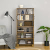 Industrial Style 4-Door Cabinet Pantry Cupboard with Storage Shelves for Bedroom and Living Room, Rustic Wood