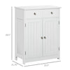 Freestanding Bathroom Storage Cabinet Organizer Floor Tower with 2 Door, 2 Drawers, Adjustable Shelf, White
