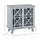 Accent Storage Cabinet Sideboard Serving Buffet Console with Fretwork Doors for Entryway, Kitchen, Dining Area, Living Room, Grey