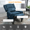 Wingback Heated Vibrating Accent Sofa Vintage Upholstered Massage Recliner Chair Push-back with Remote Controller, Blue