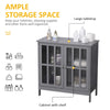 Multifunctional Bathroom Cabinet Storage Organizer Tower with Door and Shelf  Grey