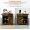 Rustic Farmhouse Kitchen Cart, Rolling Storage Island with Adjustable Shelf, Sliding Barn Door Cabinet