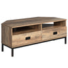 Corner TV Stand for TV up to 46", Entertainment Center with Open Storage and Drawers, TV Table with Steel Legs, Coffee