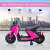 6V Kids Motorcycle Dirt Bike Electric Battery-Powered Ride-On Toy Off-road Street Bike with Music, Headlights, Rechargeable Battery, Training Wheels, for Ages 2-4, Pink
