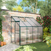 Walk-In Garden Greenhouse Aluminum Polycarbonate with Roof Vent for Plants Herbs Vegetables 8' x 4' x 7' Green