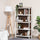 Modern 4 Tier Bookshelf Bookcase Utility Storage Shelf Organizer for Home Study Office with Display Rack  White/Walnut