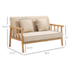 48" Loveseat Sofa for Bedroom, Modern Love Seats Furniture, Upholstered Small Couch for Small Space, Beige