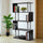 Modern Bookshelf, Decorating Bookshelf, Room Divider Bookcase with 5 Tier Shelves, Steel Tube and Non-Slip Feet, Unique Style Bookcase, Black