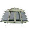 10 Person Camping Tent with Steel Frame, 4 Windows, 2 Doors, Portable Carry Bag