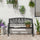 50" 2-Person Garden Bench Loveseat with Cast Iron Decorative Welcome Vines, Outdoor Patio Bench for Backyard, Porch, Entryway