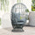 Wicker Egg Chair, 360 Rotating Indoor Outdoor Boho Basket Seat with Cushion and Pillows for Backyard, Porch, Patio, Garden, Handwoven All-Weather PE Rattan, Steel Frame, Gray