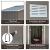 7' x 4' Garden Storage Shed Metal Outdoor Backyard Garden Utility Storage Tool Shed Kit - Grey/White