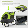 3 In1 Foldable Child Bike Trailer Baby Trailer Transport Buggy Carrier with Shock Absorber System Rubber Tires- Green & Grey