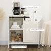 Buffet Cabinet, Farmhouse Sideboard, Bar Cabinet with Adjustable Shelf, Sliding Barn Door for Kitchen, White