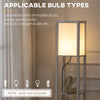 Modern Shelf Floor Lamps with 2 Light, Fabric Shade, for Living Room Bedroom, 10.25"x10.25"x61.5", White