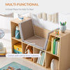 6-Cubby Kids Bookcase, Reading Nook Organizer with Seat Cushion, Toddler Storage Cabinet Shelf for Playroom Bedroom Natual, 40.5" x 12" x 23.5"