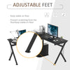 L Shaped Gaming Desk 61" Corner Computer Table Office Workstation