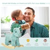 Kid Plush Ride-On Rocking Horse Triceratops-shaped Toy Rocker w/ Realistic Sounds