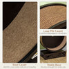 Round Hamster-Wheel Style Cat Tree with Carpet Runway, Wooden Sisal-Covered Cat Tower Condo with Unique Design Brown