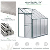 Walk-In Garden Greenhouse Aluminum Polycarbonate with Roof Vent for Plants Herbs Vegetables 8' x 4' x 7' Green