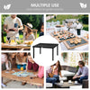 Patio Dining Table for 6, Rectangular Aluminum Outdoor Table for Garden Lawn Backyard, Black