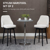 Bar Stools, Bar Stools with Backs, Soft Upholstery, Steel Legs for Kitchen, Bar, Bar Height Bar Stools, Cream White