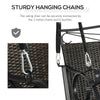 2-Person Wicker Porch Swing for Outside, Hanging Swing Bench with Steel Chains for Garden, Deck, Backyard, 528lbs Weight Capacity